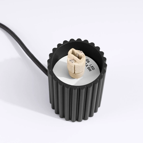 Lampa stołowa HALO czarna nowoczesna na biurko do salonu i sypialni aluminium i szkło