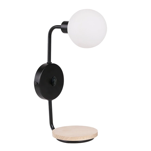 Kinkiet Ponio lampa czarny 1x25W G9  klosz biały