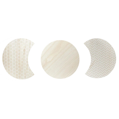 Zestaw 3 okrągłych stolików kawowych Intesi skandynawskich drewnianych do salonu 45x45 cm