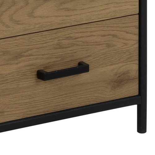 Regał na książki z szufladami Seaford industrialny metalowy do salonu 185 cm Actona