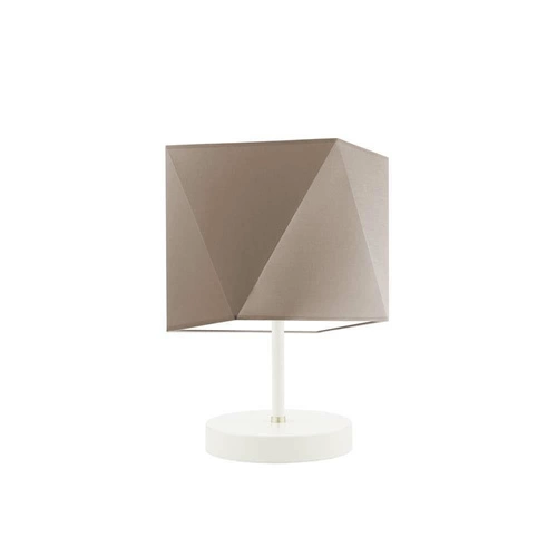 Lampka nocna do sypialni PASADENA nowoczesna beżowa z abażurem LYSNE 30 cm