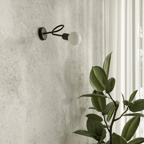 Żyrandol loftowy LOOP 5 czarny do salonu i jadalni nowoczesny żyrandol sufitowy 55 cm