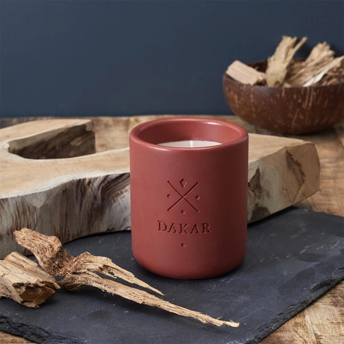 Świeca zapachowa Intesi Earth Dakar terrakota nowoczesna okrągła do salonu 10 cm