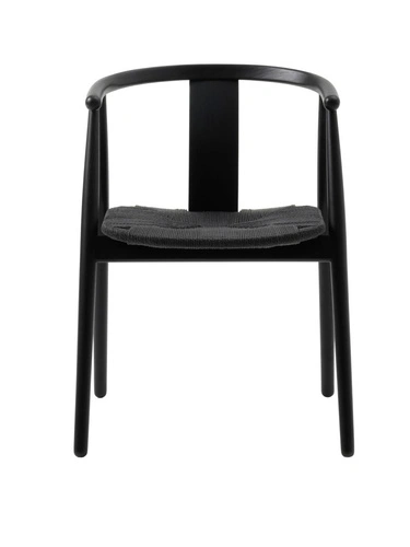 Krzesło do jadalni Relate drewniane dębowe z podłokietnikami czarne