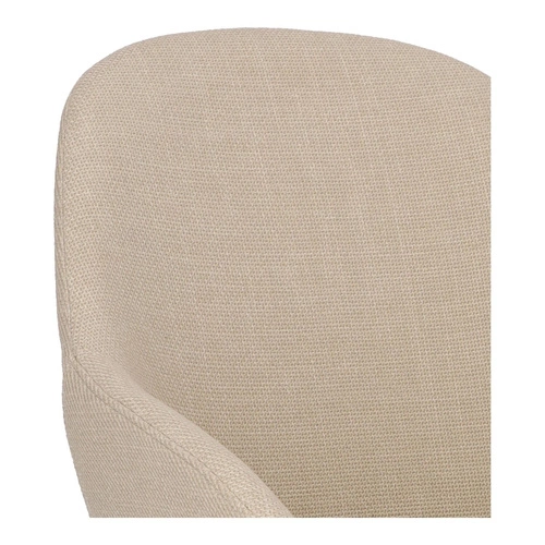 Krzesło tapicerowane Nels beżowe z podłokietnikami do jadalni nowoczesne czarne nogi Intesi