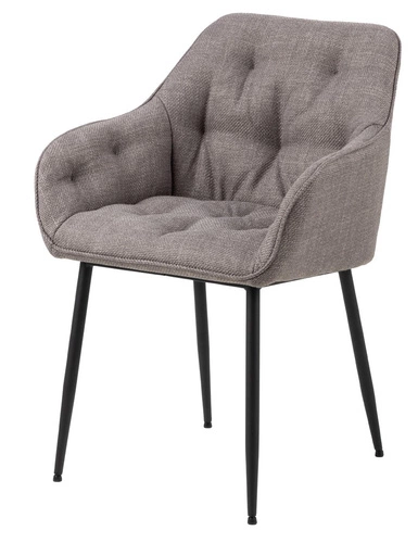 Krzesło tapicerowane Brooke jasnoszare z podłokietnikami do jadalni i salonu nowoczesne