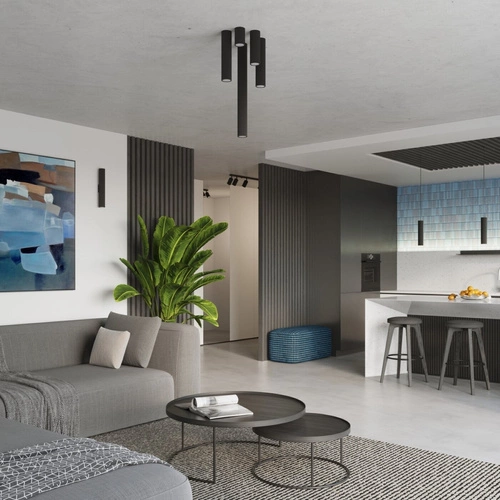 Lampa wisząca KARBON 1 czarna regulowana do salonu nowoczesna aluminiowa nad stół