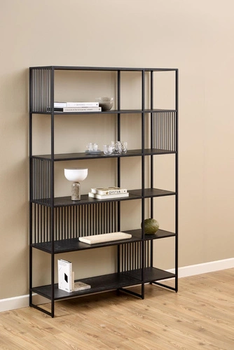 Regał loftowy Strington czarny metalowy na książki 120 cm Actona