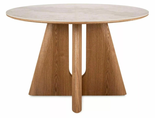 Stół okrągły Leban 120 cm marmur do jadalni i salonu nowoczesny