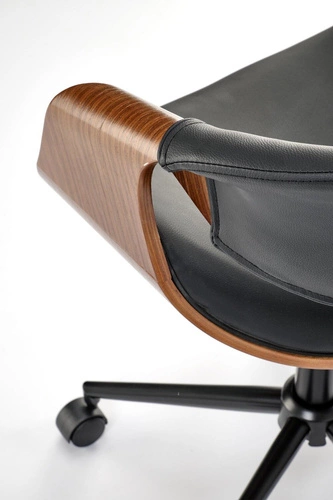 Fotel biurowy ergonomiczny Nadi czarny orzechowy obrotowy z podłokietnikami do biura