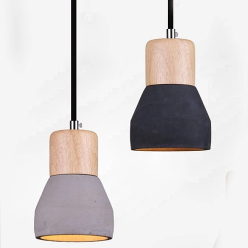 Lampa wisząca betonowa CONCRETE czarna 12 cm loftowa regulowana do jadalni nad stół