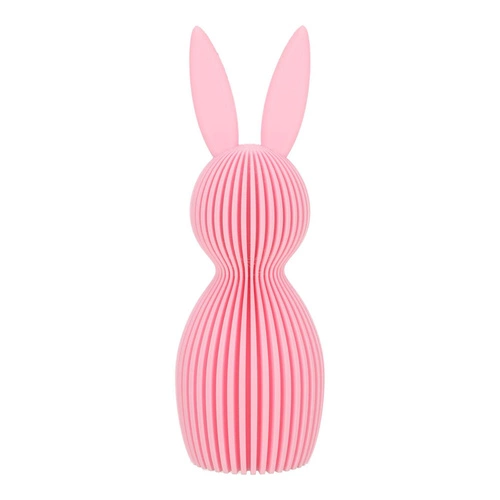 Figurka wielkanocna Królik duży różowy Intesi 17 cm glamour dekoracja na stół lub komodę