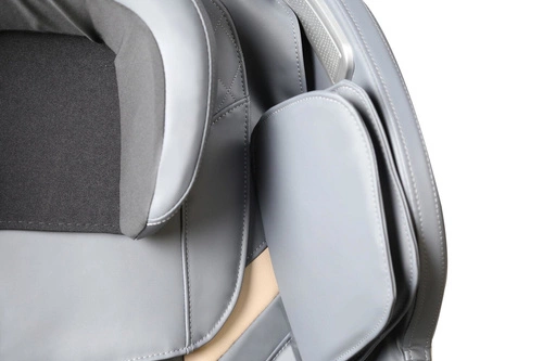 Fotel masujący rozkładany Taya kremowy ekoskóra z podgrzewaniem i podnóżkiem do salonu