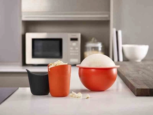 JJ - Zestaw 2 pojemników do popcornu, M-Cuisine pomarańczowy/szary