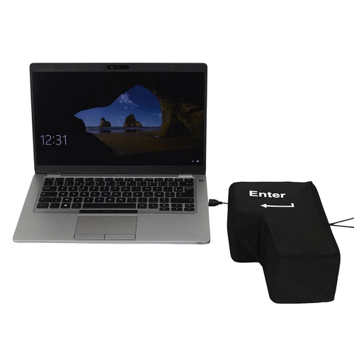 Intesi duży przycisk antystresowy klawisz Enter USB do biura, miękki gadżet komputerowy czarny