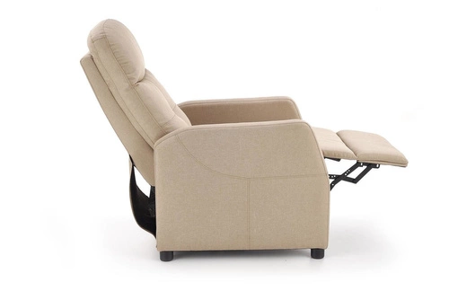Fotel rozkładany do salonu Dativo beżowy nowoczesny tapicerowany z funkcją spania Intesi