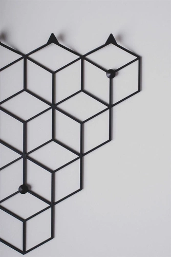 Nowoczesny wieszak ścienny do przedpokoju Stiga S Black czarny stalowy POLYHEDRA