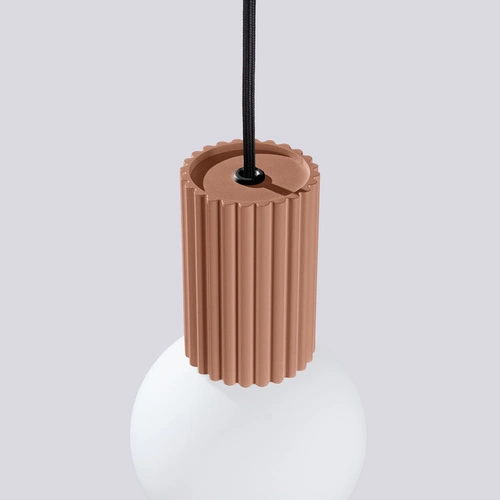 Lampa wisząca kula HALO 1 beżowa szklana do salonu nowoczesna SOLLUX LIGHTING