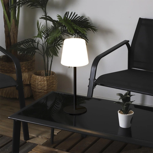 Nowoczesna lampa stołowa LED Intesi czarna z USB i regulacją do salonu i sypialni