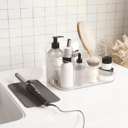 Umbra Glam II organizer na kosmetyki do szuflady transparentny nowoczesny z przegródkami 27 cm