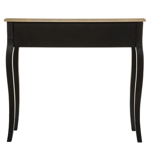 Chrysa czarna konsola z szufladami z naturalnym blatem do przedpokoju i salonu Atmosphera