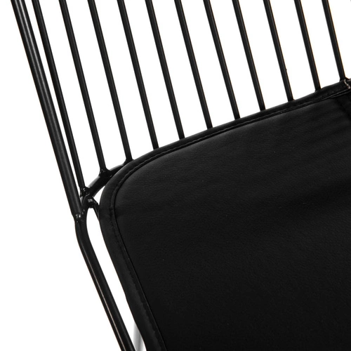 Krzesło barowe Dill Low czarne z czarną poduszką Outlet