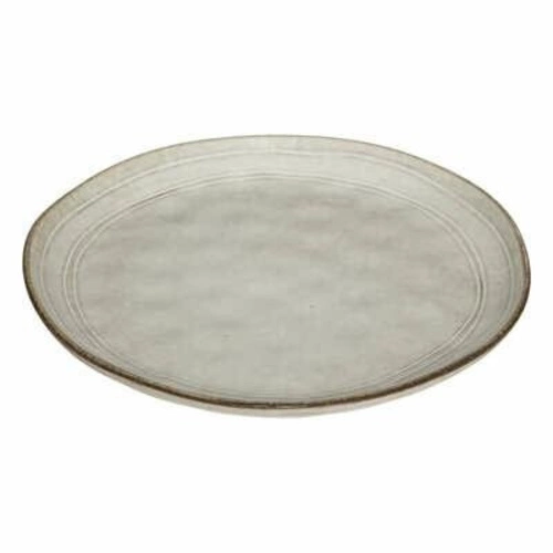 Talerz obiadowy Flower 22 cm szary nowoczesny ceramiczny do jadalni do zmywarki