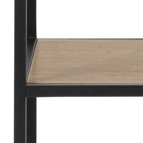 Regał na książki Seaford XIV industrialny metalowy z półkami dąb i czarny do salonu 135 cm