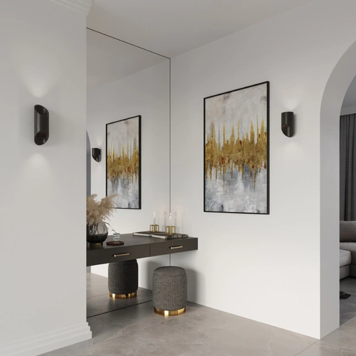 Kinkiet ścienny Penne 30 cm czarny nowoczesny aluminiowy do salonu i sypialni Sollux