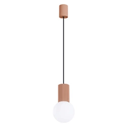 Lampa wisząca kula HALO 1 beżowa szklana do salonu nowoczesna SOLLUX LIGHTING