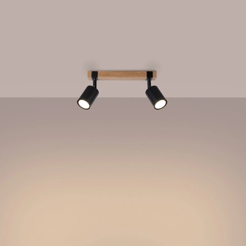 Plafon sufitowy FAGER 2 czarny skandynawski regulowany do salonu i sypialni LED GU10