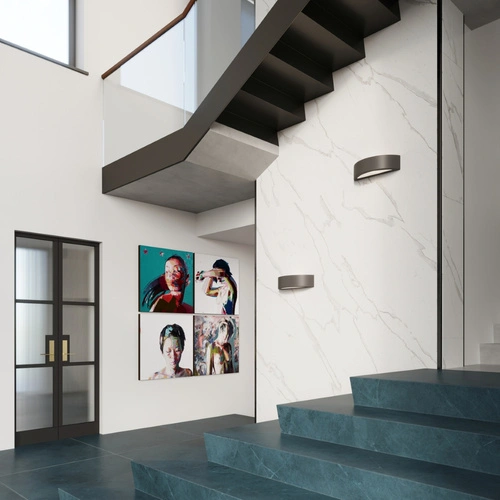 Kinkiet ścienny nowoczesny ceramiczny czarny Atena Sollux do salonu i sypialni 40,5 cm