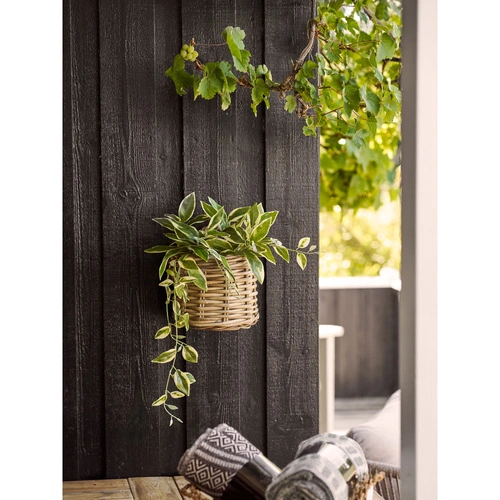 Kosz dekoracyjny Keli rattan kubu naturalny do salonu i sypialni 37x23x27 cm