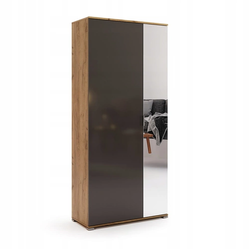 Szafa z półkami i drążkiem Lana 80 cm skandynawska dąb szary do sypialni głębokość 40