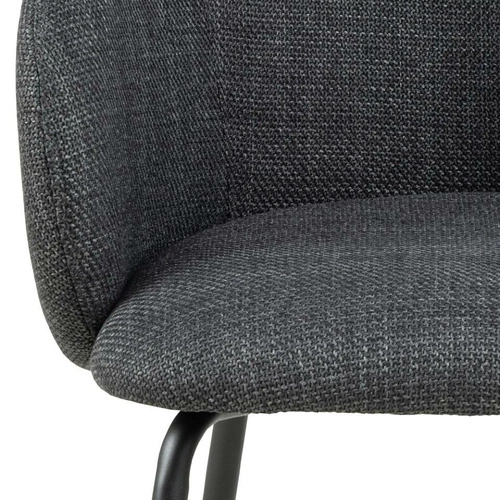 Krzesło tapicerowane Eleanor Actona do jadalni szare z podłokietnikami nowoczesne skandynawskie