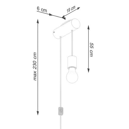 Kinkiet ścienny NIMBI E27 loftowy drewniany z włącznikiem regulowany do salonu i sypialni