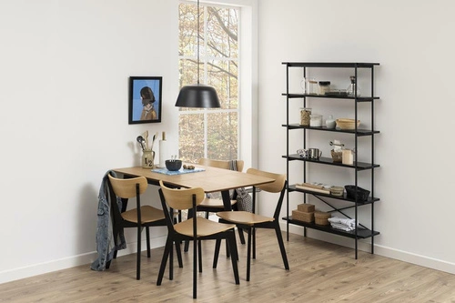 Stół rozkładany do jadalni Roxby nowoczesny naturalny/czarny 120 cm Actona