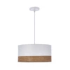 Lampa wisząca Porto biały 1x60W E27  abażur biały+orzechowy