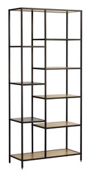 Regał Altino loftowy 180 cm czarny dąb na książki do salonu