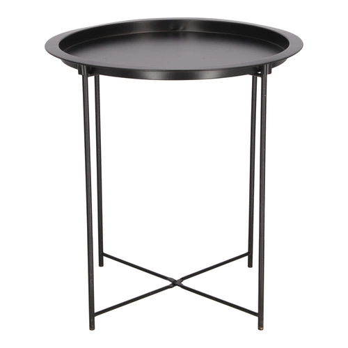 Stolik kawowy Isa okrągły czarny metalowy nowoczesny industrialny do salonu Intesi 47 cm