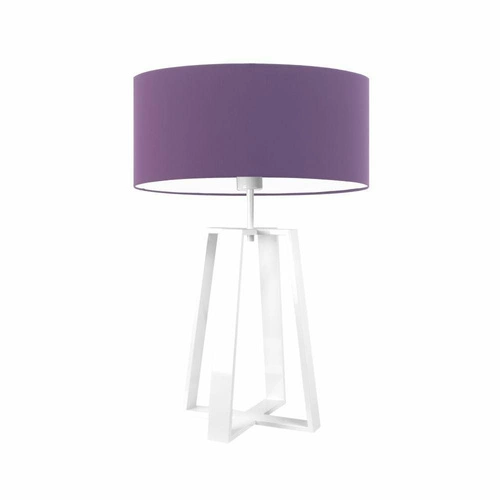 Lampka nocna do sypialni Thor nowoczesna fioletowa z abażurem metalowa LYSNE 61 cm