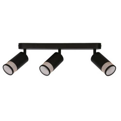 Lampa sufitowa Flin nowoczesna czarna listwa 3-punktowa regulowana do salonu i kuchni