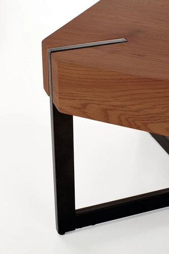 Stolik kawowy Frada prostokątny orzechowy czarny loftowy 110x60 cm do salonu Intesi