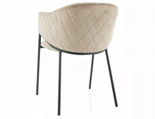 Intesi Bond krzesło welurowe beżowe z podłokietnikami do jadalni