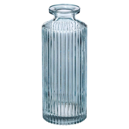 Zestaw trzech szklanych wazoników Atmosphera niebieski nowoczesny dekoracyjny na kwiaty