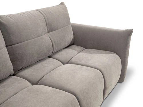 Sofa rozkładana Bode 3 osobowa z funkcją spania i pojemnikiem szara jasna do salonu