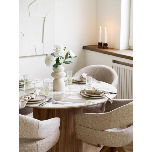 Viola zestaw 4 talerzy obiadowych ceramicznych 21 cm beżowy do jadalni