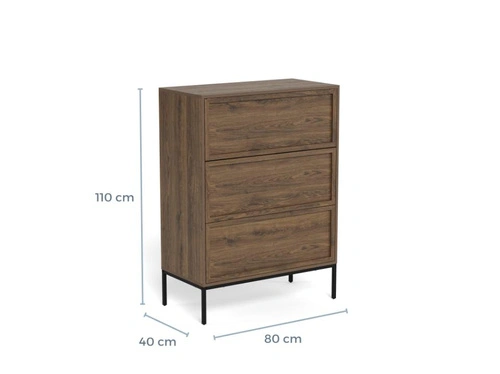 Komoda Palmdale dąb dymiony z szufladami na nóżkach do salonu