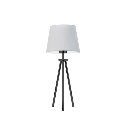 Lampka BERGEN abażur jasny szary stelaż czarny