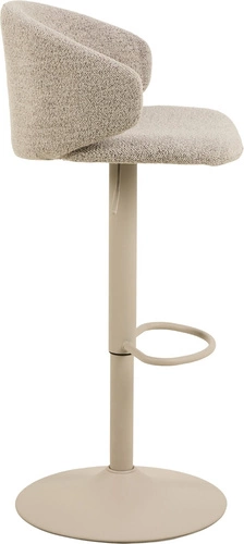 Hoker Ella beżowy nowoczesny tapicerowany z oparciem i podłokietnikami regulowany do kuchni Actona